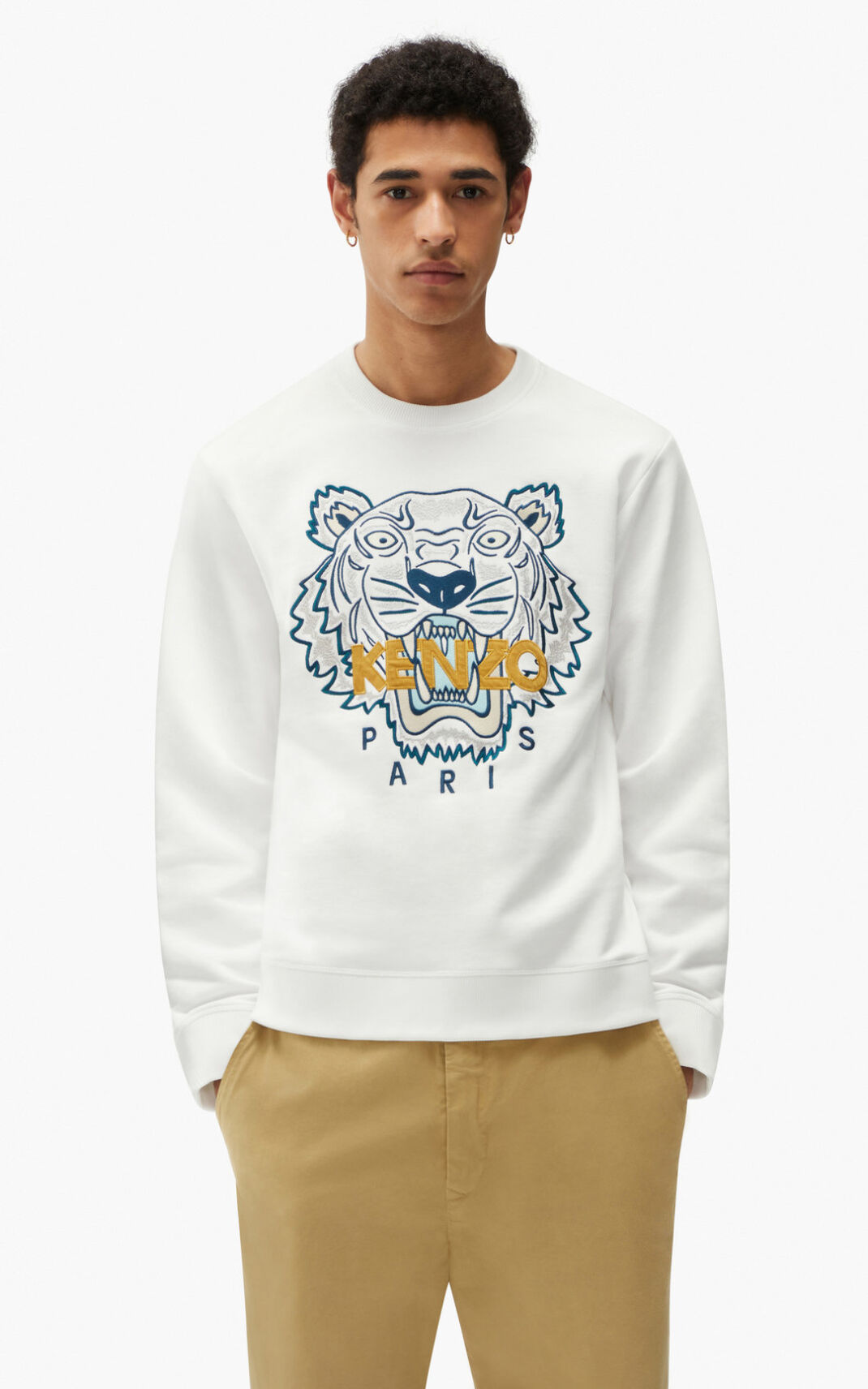 Kenzo Tiger Sweatshirt White For Mens 3596KWCYR
